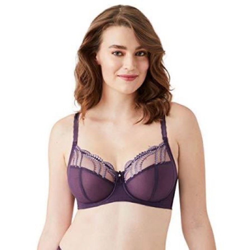Wacoal Evocative Edge Purple Underwire Bra US 34G UK 34 F *like new* - Picture 2 of 12